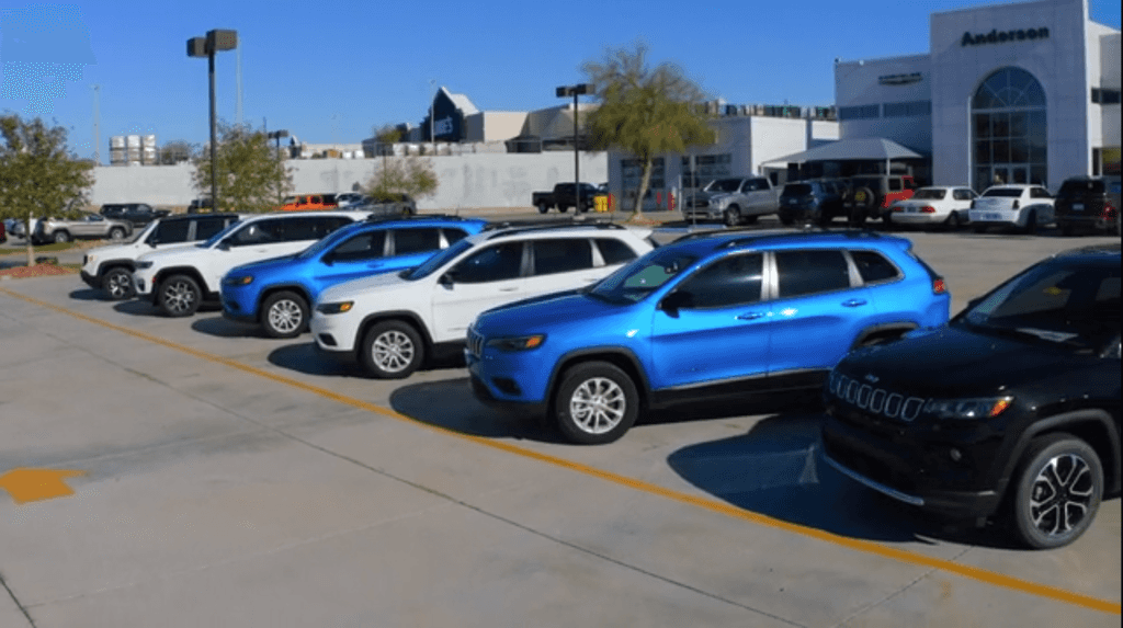 Anderson Chrysler Dealership Shot With Vehicles