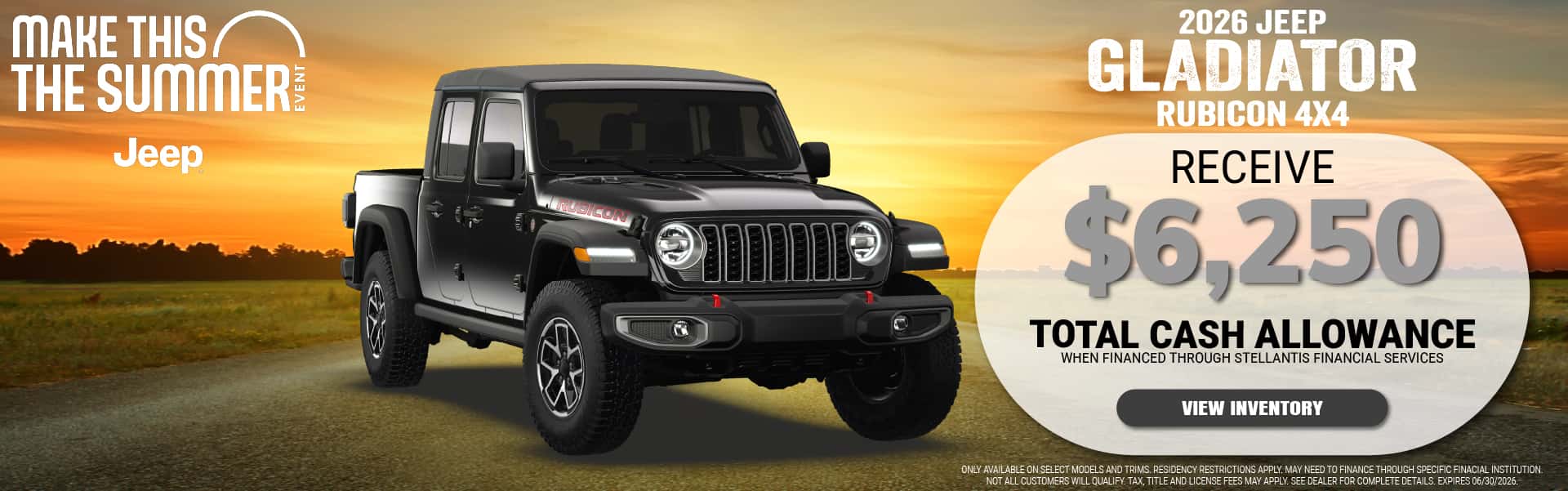 3 2025 Jeep Gladiator - June 2026 Incentives