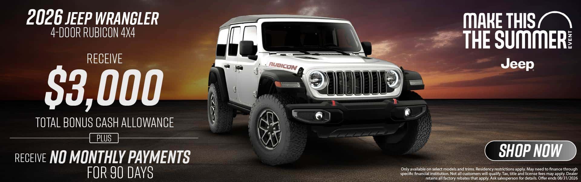 2026 Jeep Wrangler - August 2026 Incentives