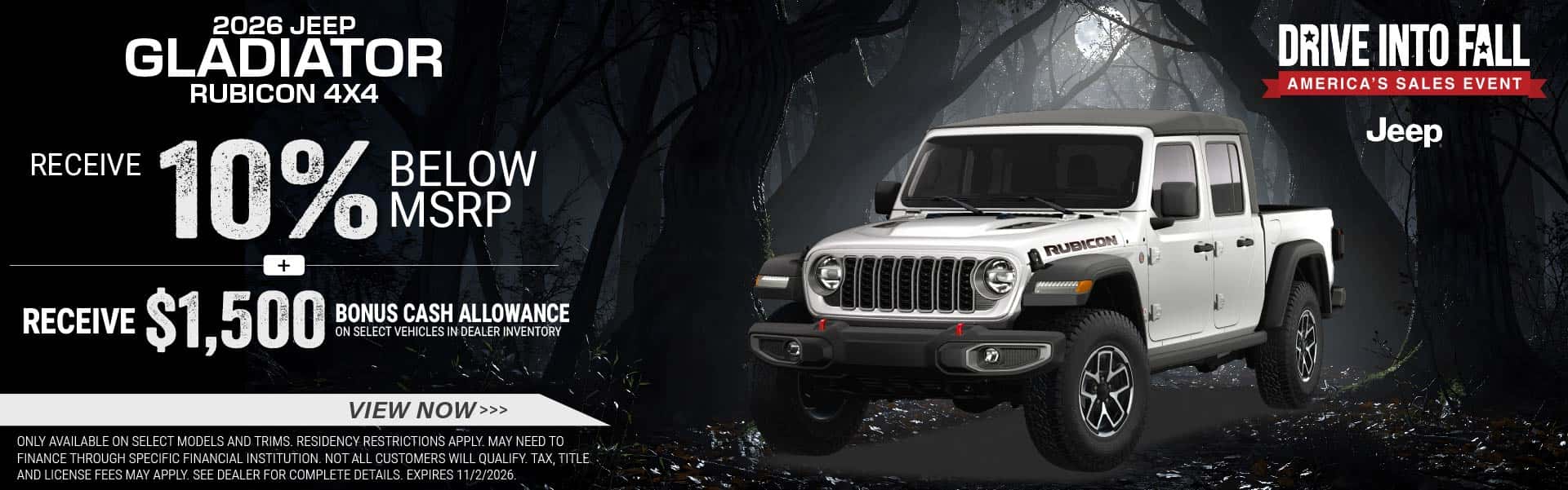 2026 October Incentives - 2026 Jeep Gladiator