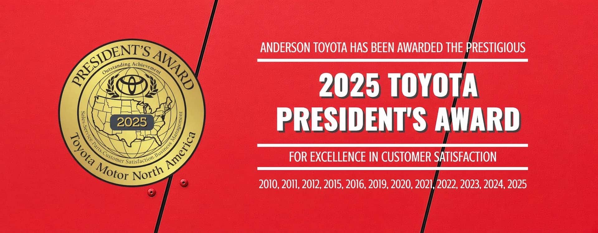 Presidents Award at Anderson Toyota