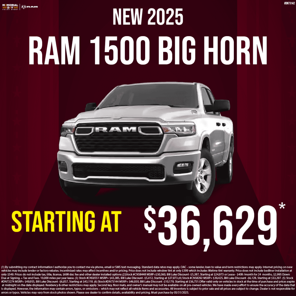 NEW 2025 RAM 1500 BIG HORN QUAD CAB 4X2 6'4' BOX