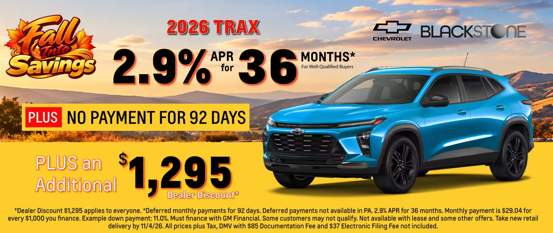 Fall Into Savings Sale - View special offers and inventory on the 2026 Chevrolet Trax.