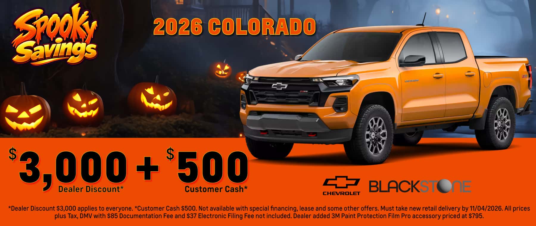 Spooky Savings Sale - View special offers and inventory on the 2026 Chevrolet Colorado.