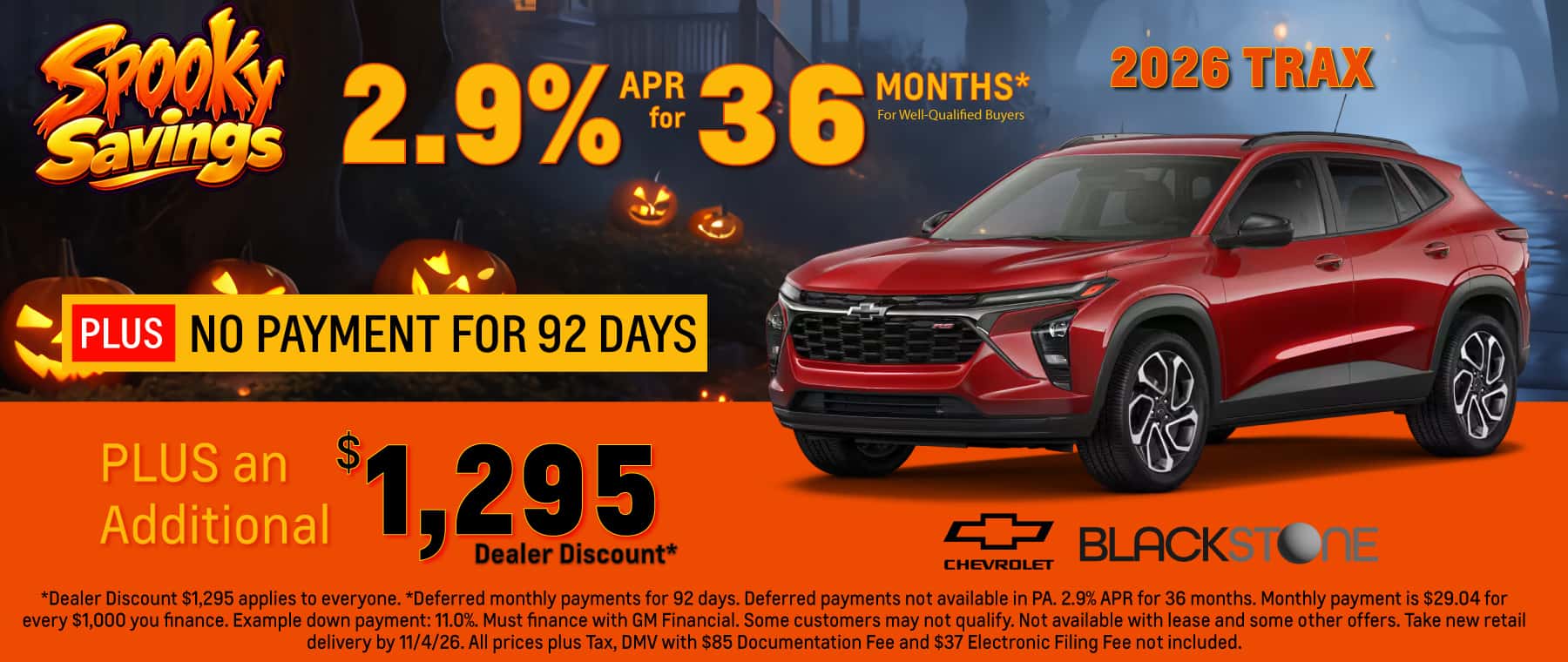 Spooky Savings Sale - View special offers and inventory on the 2026 Chevrolet Trax.