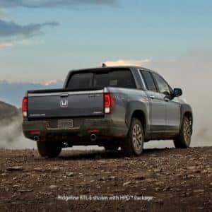 Rear view of the 2021 Honda Ridgeline from the exterior