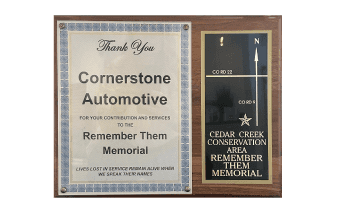 Cedar Creek Remember the Memorial Recognition
