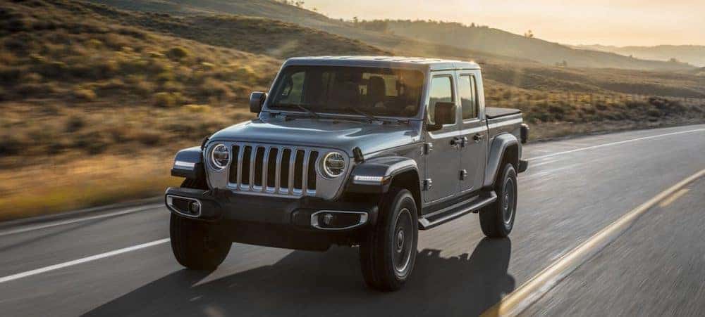 A 2020 Jeep Gladiator driving on an open road
