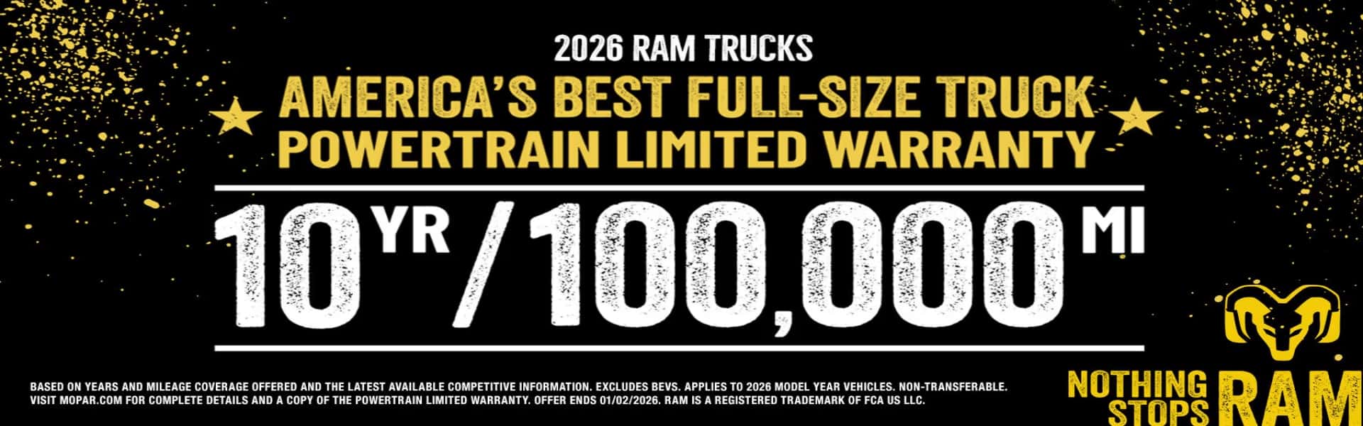 2026 Ram Trucks 10 year 100,000 miles warranty offer
