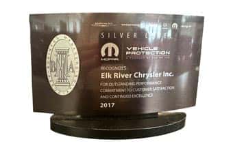 2017 Mopar Silver Level Award for CDJR Elk River