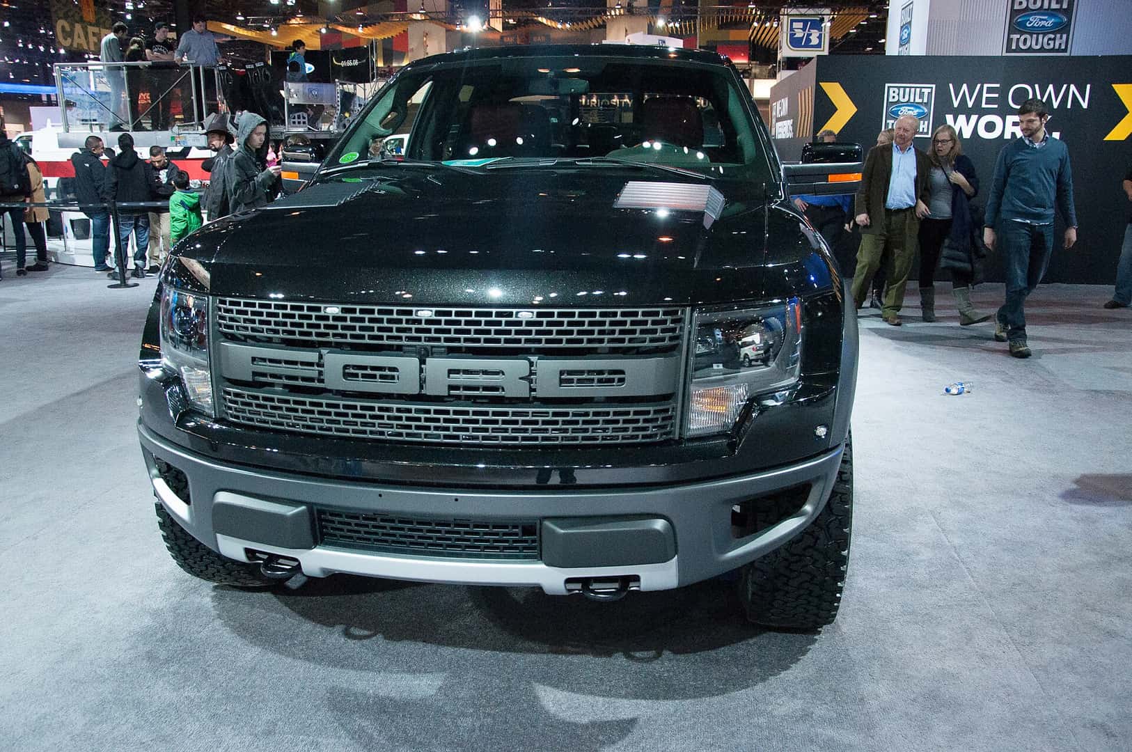 Front view of a 2014 Ford F-150 SVT Raptor at the Chicago Auto Show
