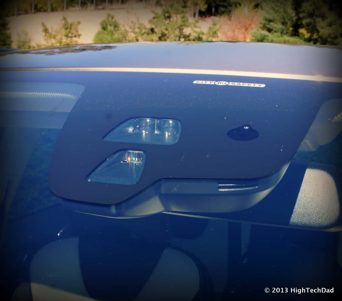 Historical photograph of the windshield sensor assembly on a 2013 Volvo XC60.