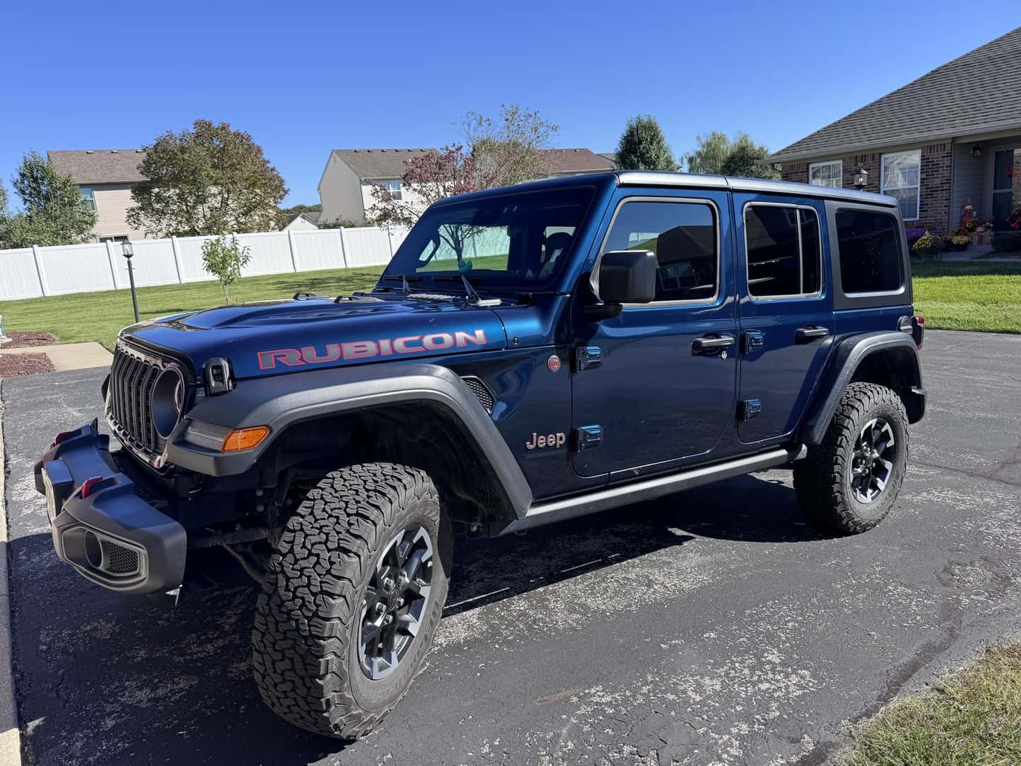 Blue Jeep Wrangler Rubicon four-door shown as a file photo; the 2027 Switchback edition is not pictured