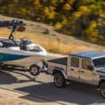 2020 Jeep Gladiator towing a boat