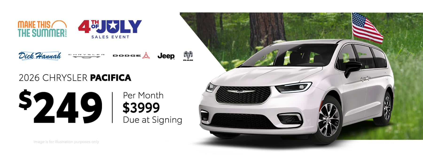 LEASE A 2026 CHRYSLER PACIFICA SELECT FOR $249/MO FOR 24MONTHS. $3999 DUE AT SIGNING. 5,000 MILES/YR