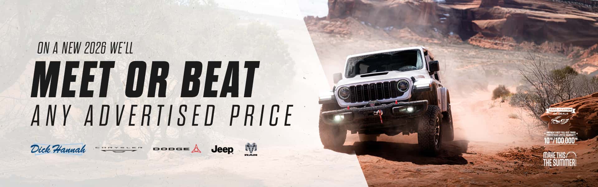 WE'LL MEET OR BEAT ANY ADVERTISED PRICE ON A NEW 2026