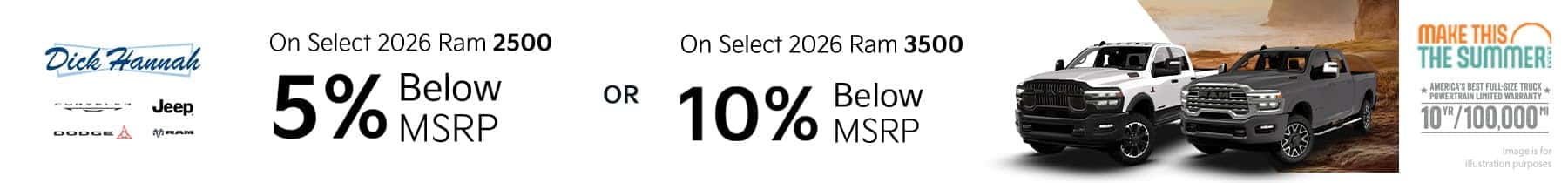 5% Below MSRP Retail Offer on Tradesman, Big Horn/Lone Star & Laramie 10% Below MSRP Retail Offer on Rebel, Longhorn & Limited