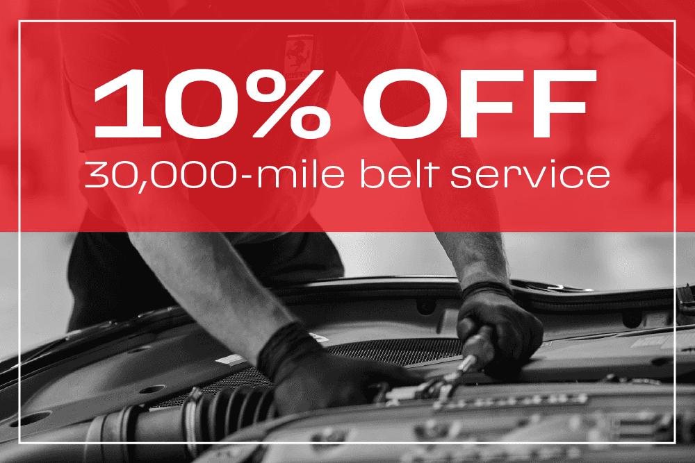 10% off 30,000-mile belt service.