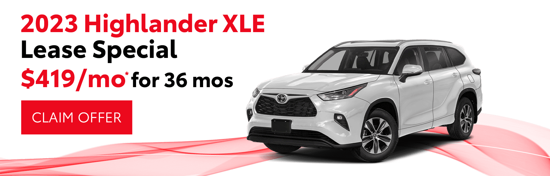 Toyota Highlander homepage desktop slider