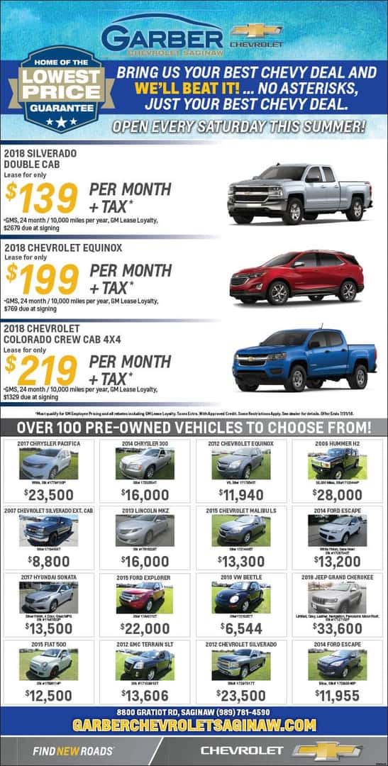 newspaper advertisement garber chevrolet saginaw