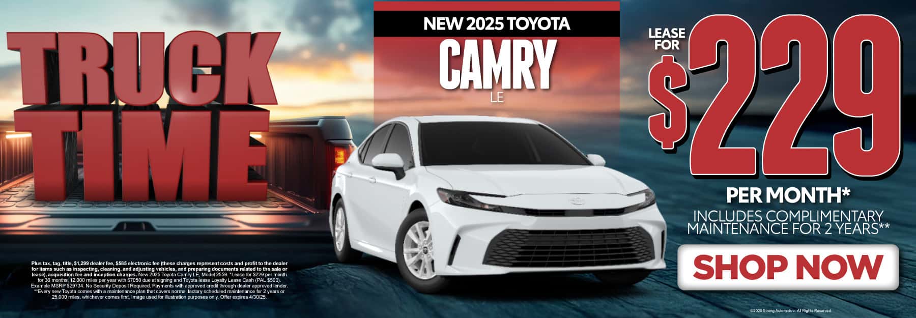 New 2025 Toyota Camry LE "Lease for $229 Per month* Includes complimentary maintenance for 2 years**"