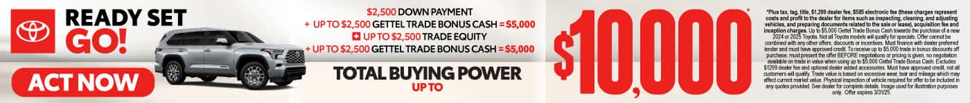 Total Buying Power Up to $10,000 