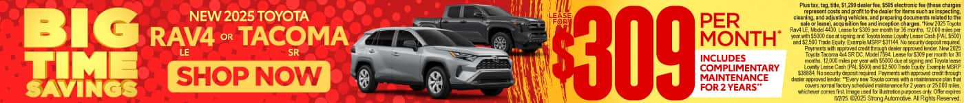 New 2025 Rav4 LE or New 2025 Tacoma SR 