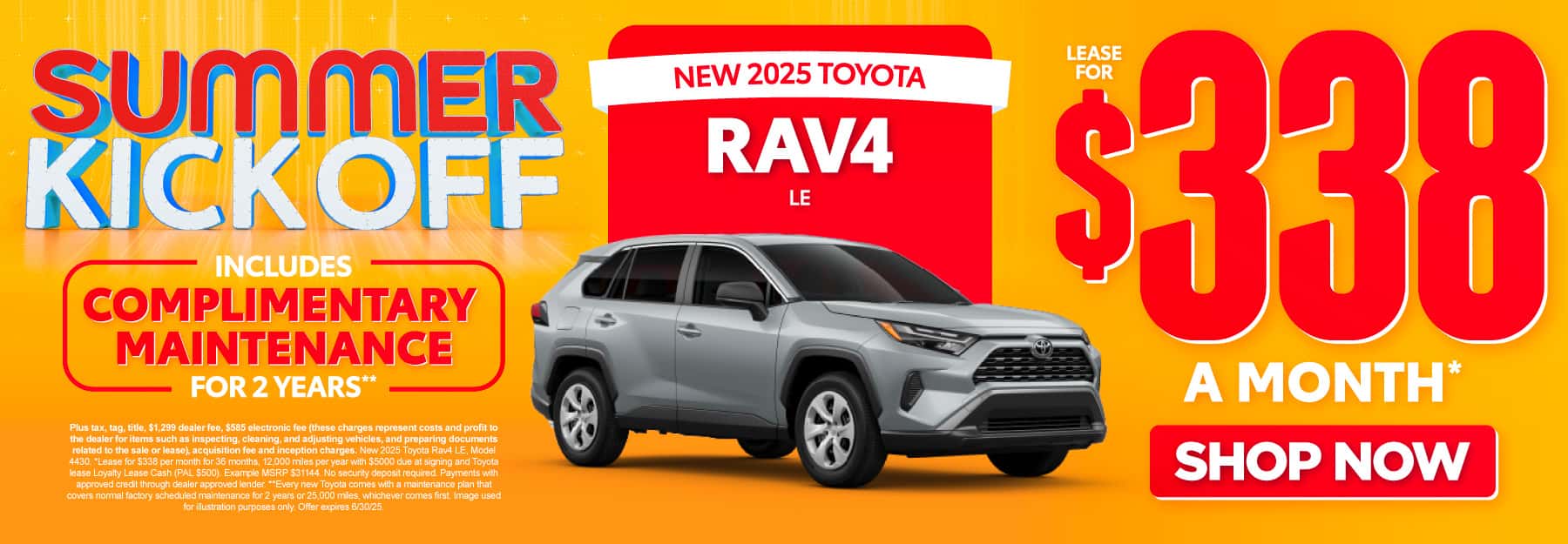 New 2025 Toyota Rav4 LE | Lease for $338 Per month* INCLUDES COMPLIMENTARY MAINTENANCE FOR 2 YEARS**