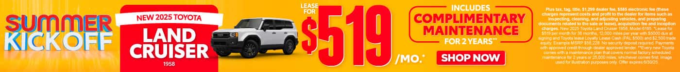 New 2025 Toyota Land Cruiser 1958 | Lease for $519 Per month* INCLUDES COMPLIMENTARY MAINTENANCE FOR 2 YEARS**