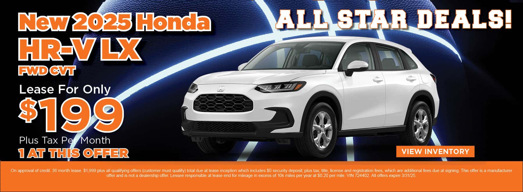 March New 2025 HRV LX lease offer