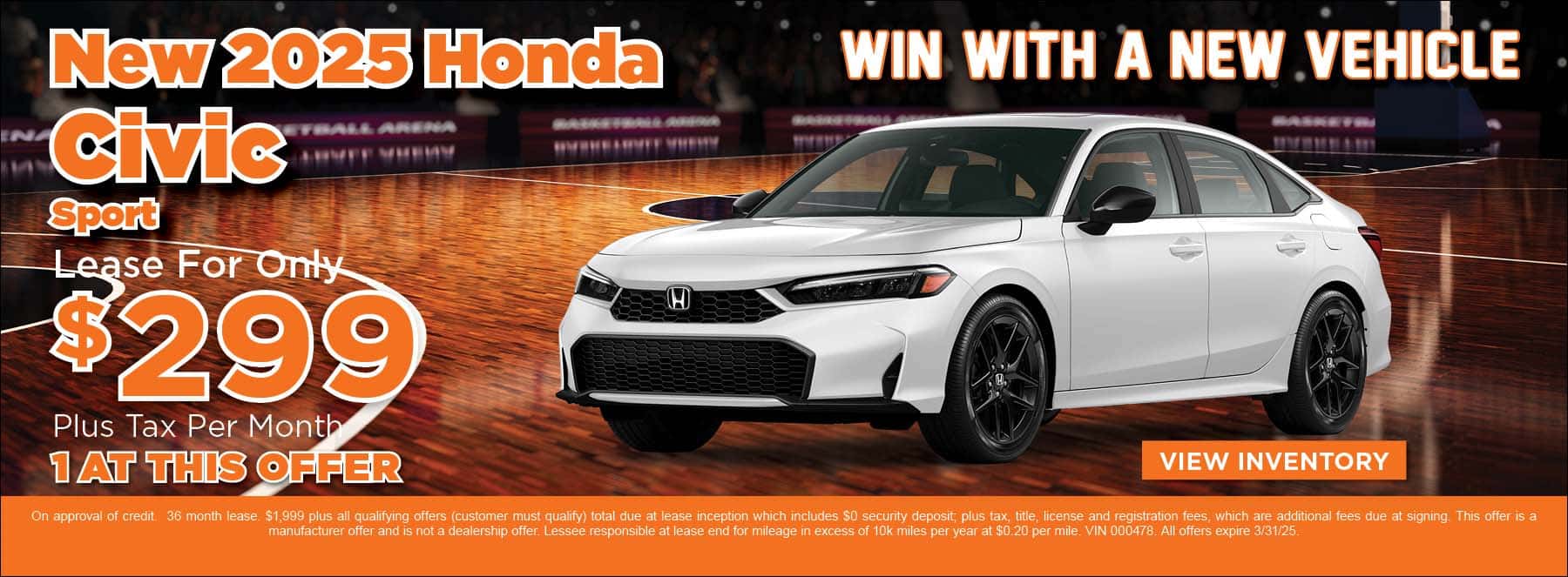 March New 2025 Civic lease offer