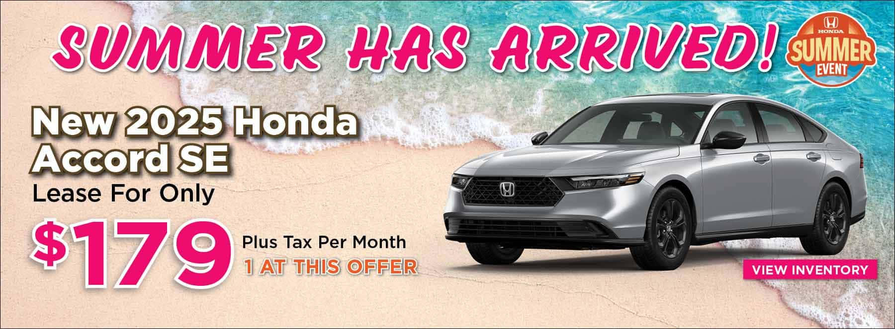 Summer Has Arrived Accord Offer