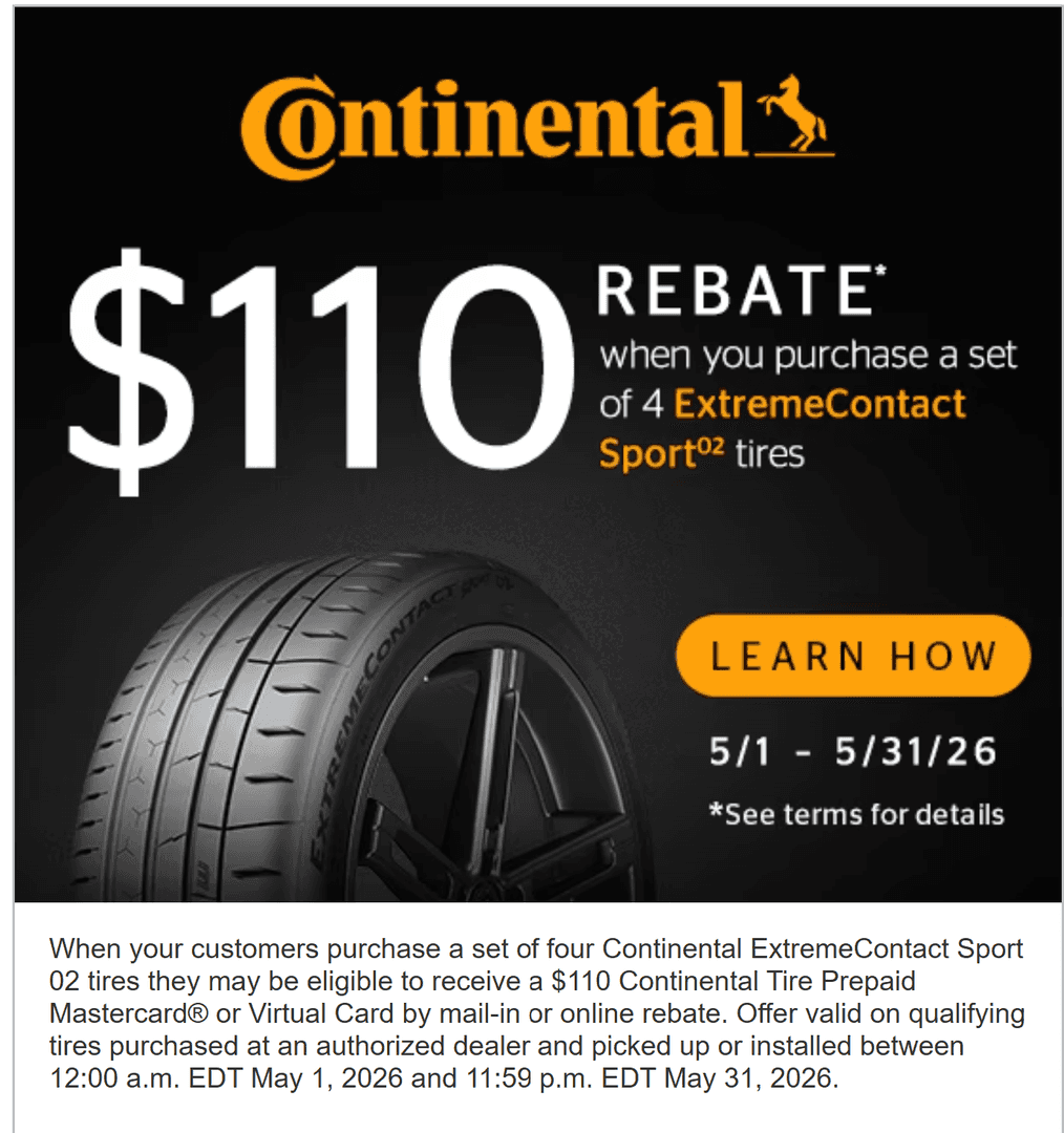 continental tire offer