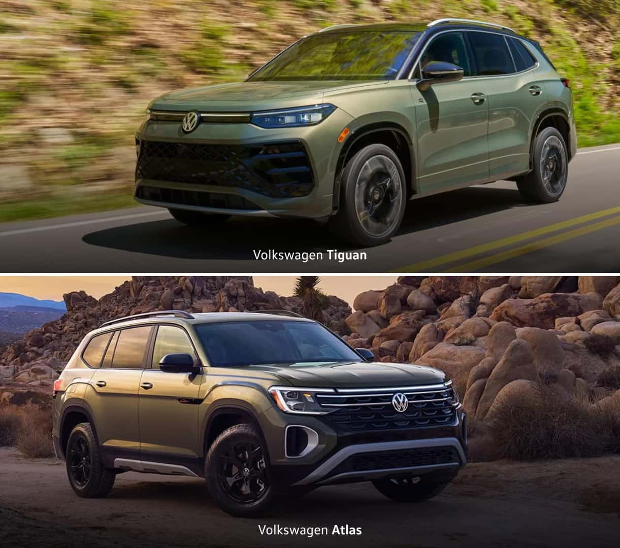 Green Volkswagen Tiguan Vs Volkswagen Atlas