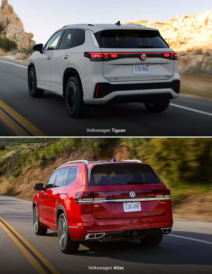 Volkswagen Atlas vs. Tiguan rear view comparison