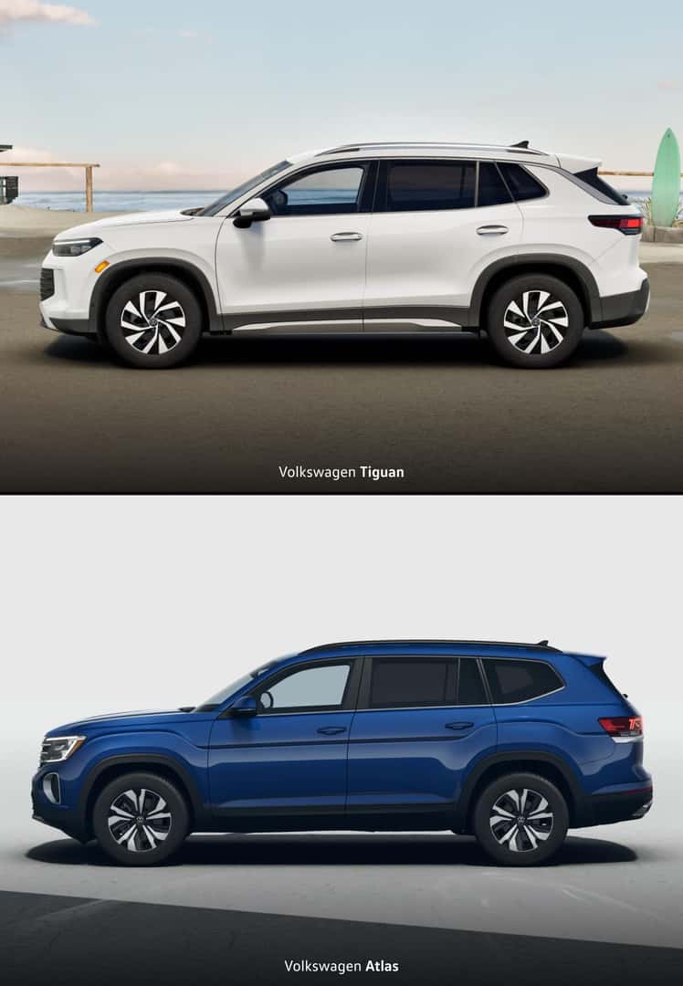 Volkswagen Atlas vs. Tiguan side view comparison