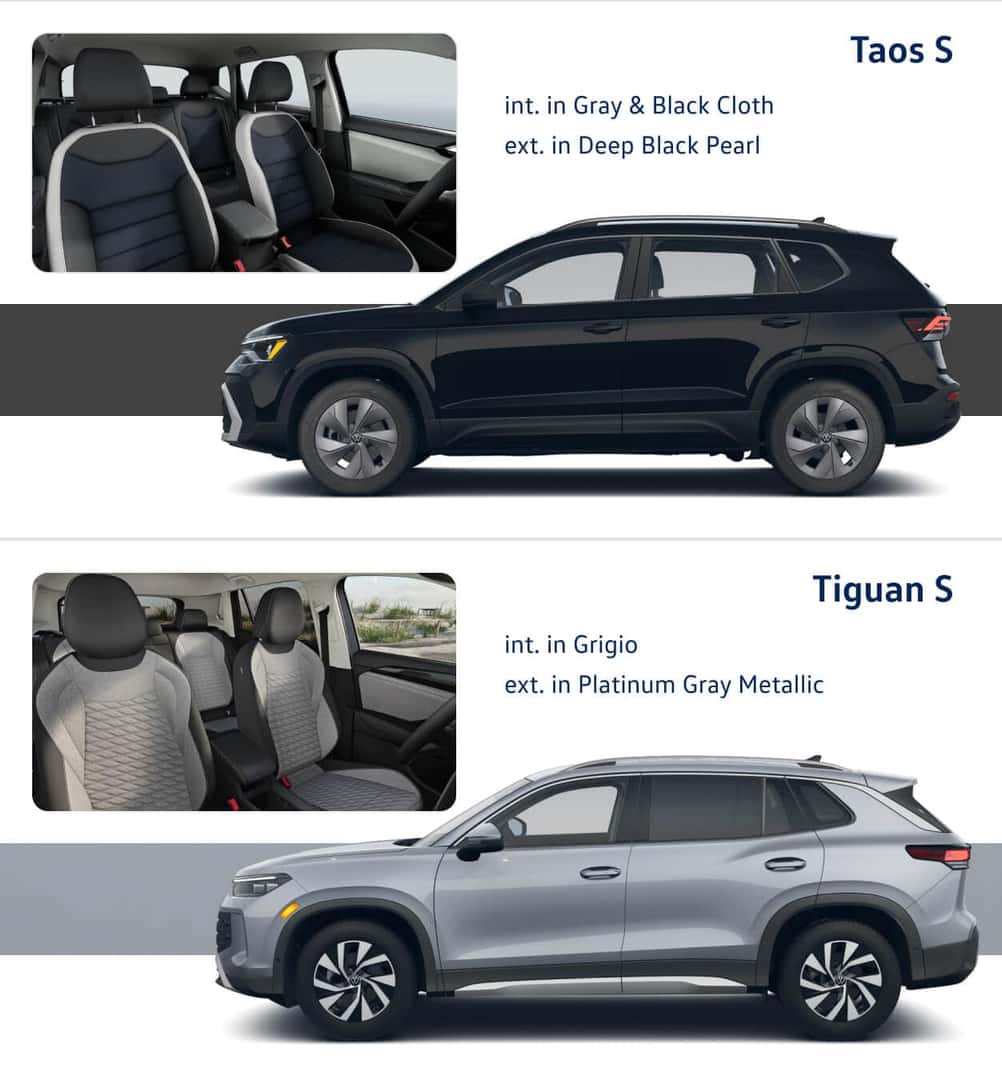 VW Taos vs. Tiguan Size & Dimensions