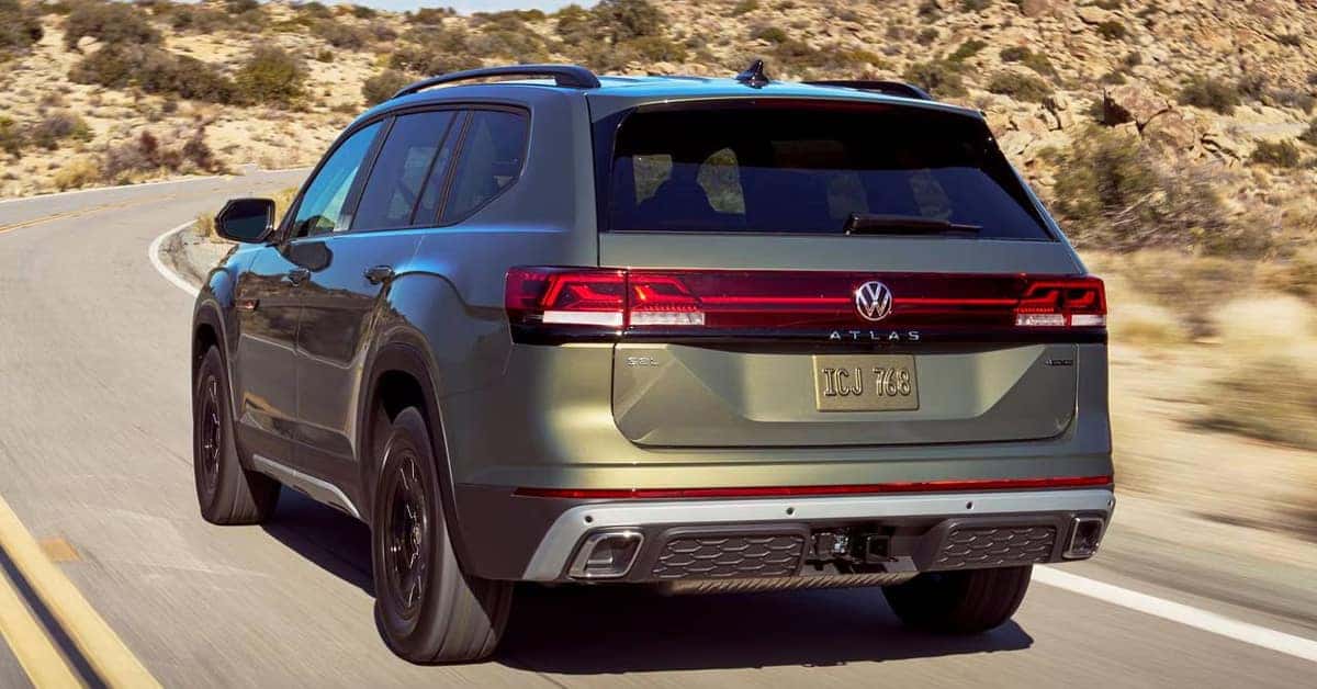 2026 Volkswagen Atlas SUV driving on a winding mountain road