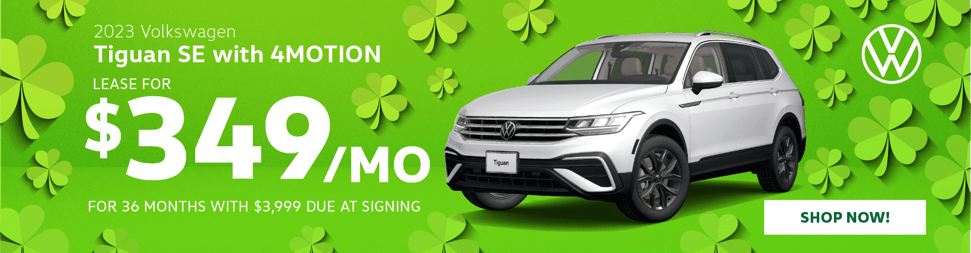 023 Volkswagen Tiguan SE with 4MOTION - Lease for $349 Per Month for 36 Months with $3,999 due at signing.
