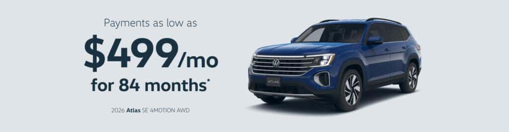 2026 Volkswagen Atlas SE W TECH AWD: Payments as low as $499/month