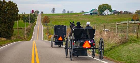 Lancaster Mazda is a Mazda Dealership in Lancaster near Lancaster PA | Horse and buggy traveling down road