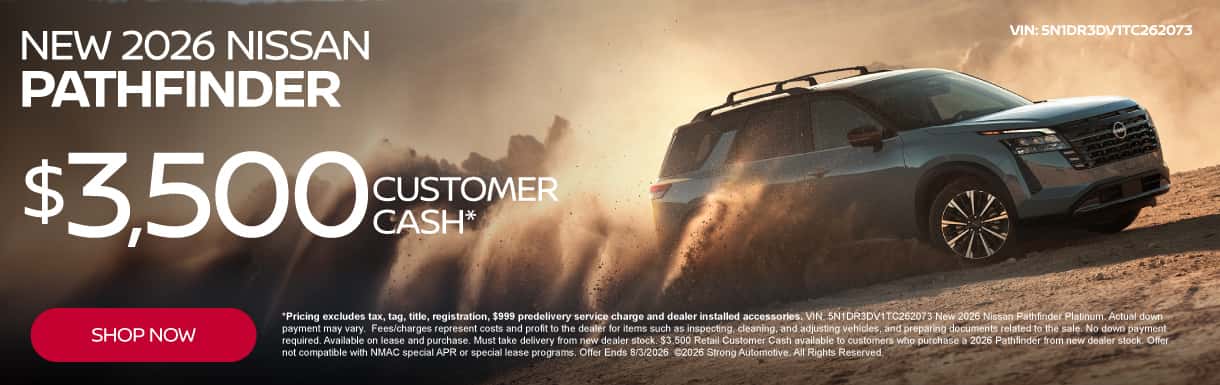 New 2026 Nissan Pathfinder " $3,500 Customer Cash*"