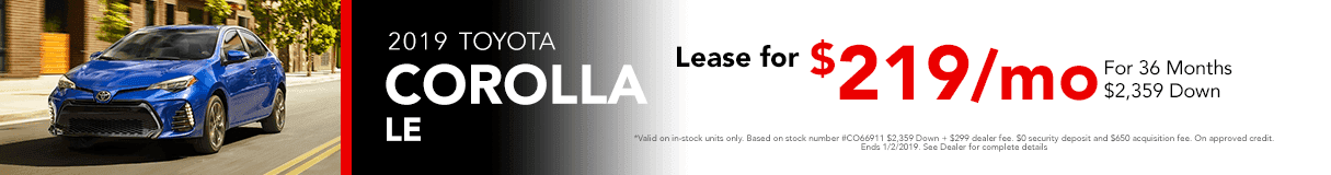 2019 Toyota Corolla LE 2019 Toyota Corolla LE