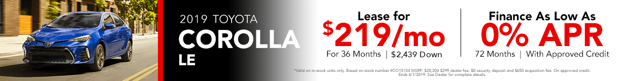 2019 Toyota Corolla LE 2019 Toyota Corolla LE