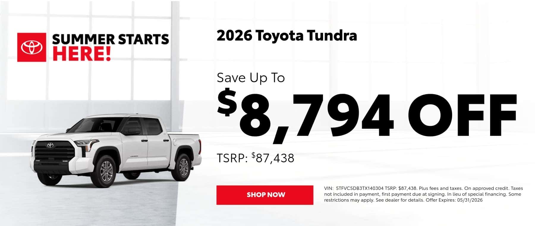 Tundra - May Special