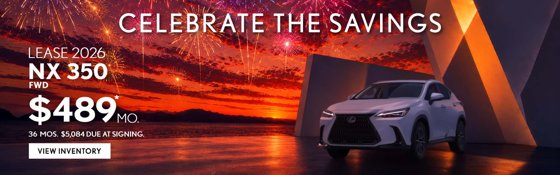Lease 2026 NX 350 AWD $489 MO. 36 MOS. $5,084 Due at Signing