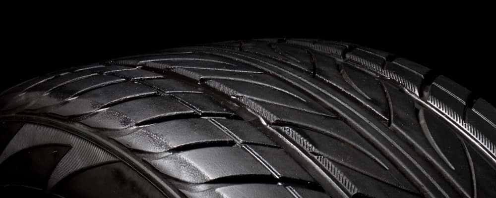 Close up of tire tread