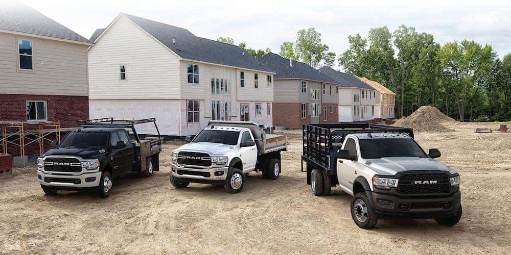 2019 ram chassis cabs at a job site
