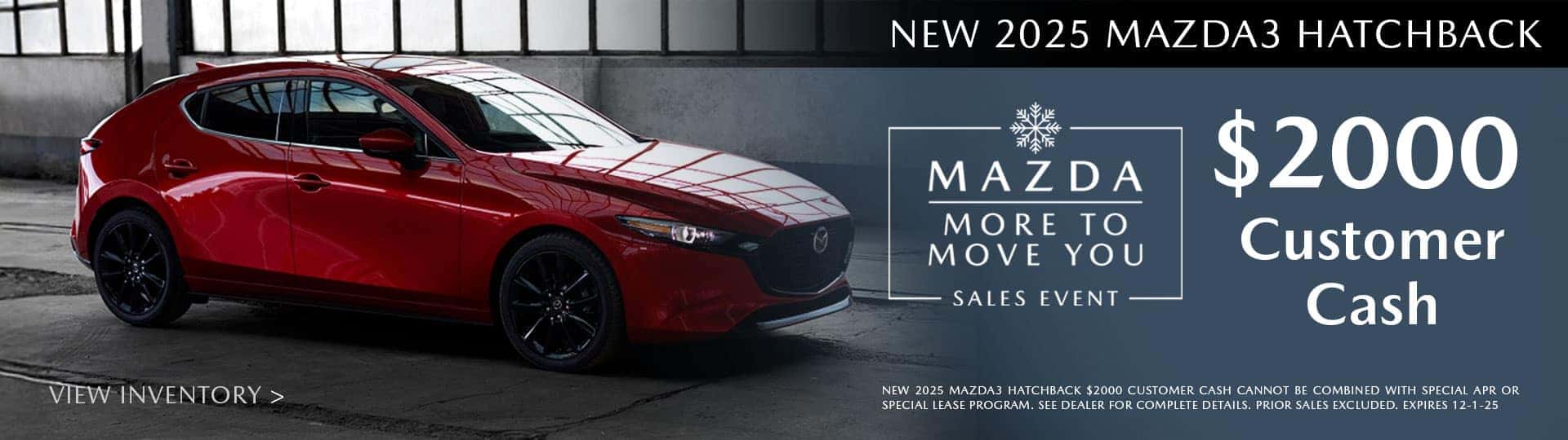 2025 Mazda3 Hatchback Customer Cash