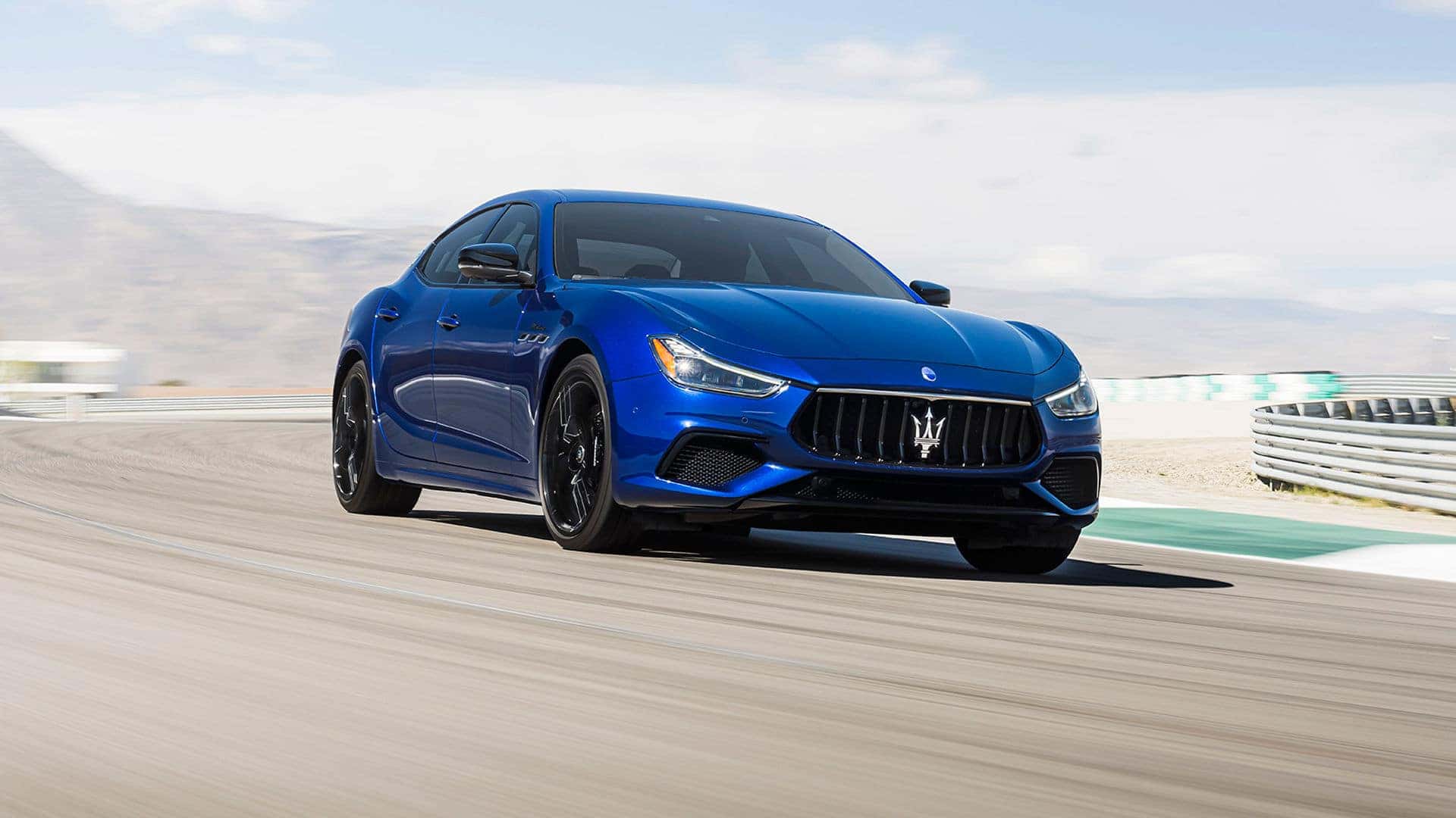 blue maserati ghibli